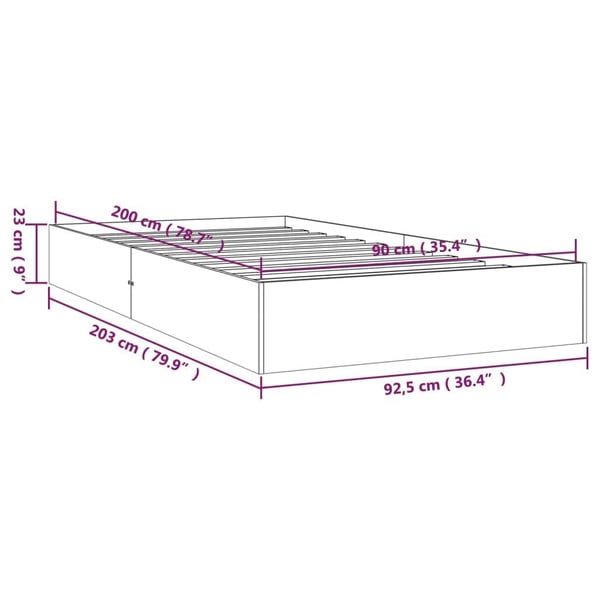 vidaXL sengeramme 90x200 cm massivt træ