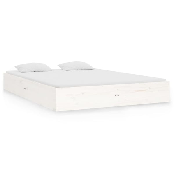 vidaXL Sengeramme hvit heltre 120x190 cm Small Double
