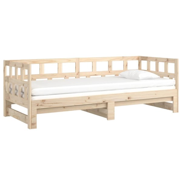 vidaXL Uttrekkbar dagseng heltre furu 2x(80x200) cm