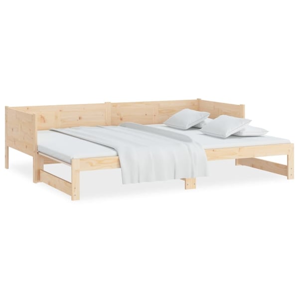 vidaXL daybed med udtræk 2x(80x200) cm massivt fyrretræ