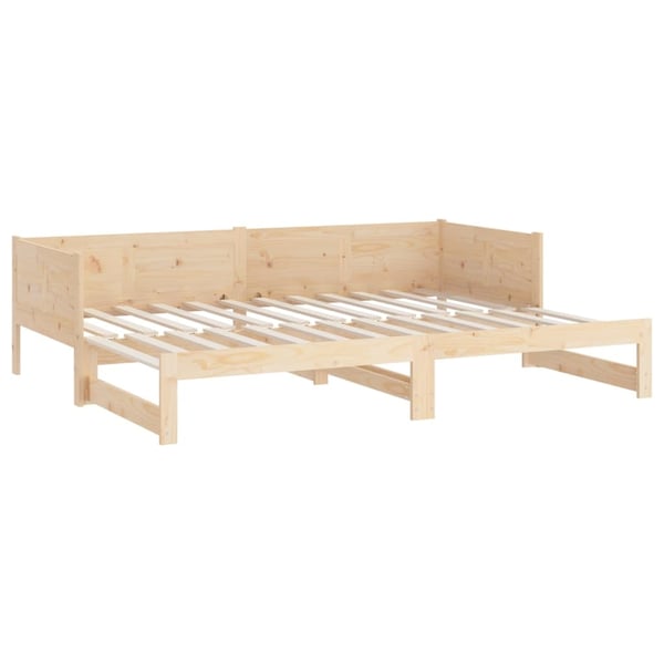 vidaXL daybed med udtræk 2x(80x200) cm massivt fyrretræ