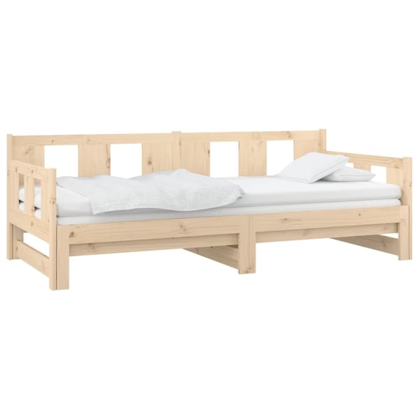 vidaXL Uttrekkbar dagseng heltre furu 2x(90x190) cm
