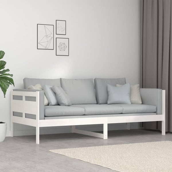 vidaXL Dagseng hvit heltre furu 90x200 cm