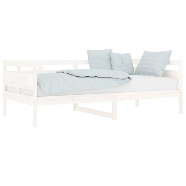 vidaXL Dagseng hvit heltre furu 90x190 cm