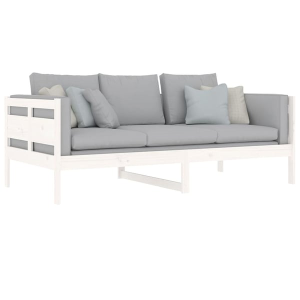 vidaXL Dagseng hvit heltre furu 90x190 cm