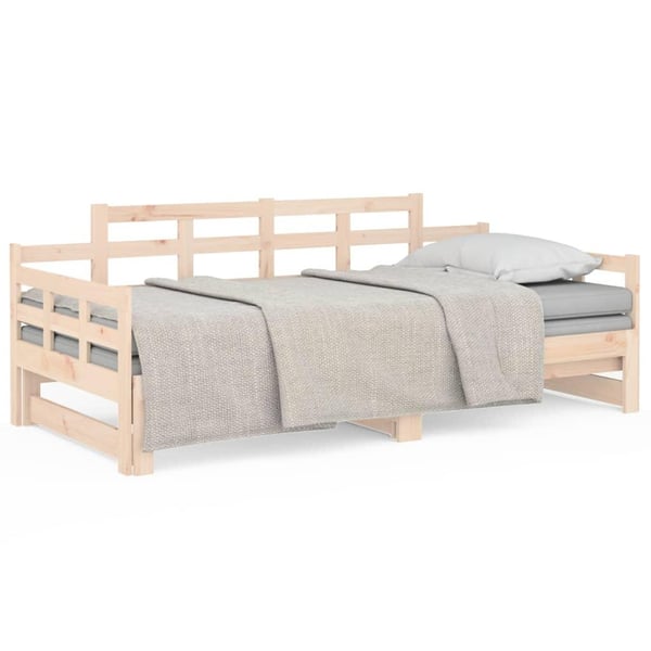 vidaXL daybed med udtræk 2x(80x200) cm massivt fyrretræ