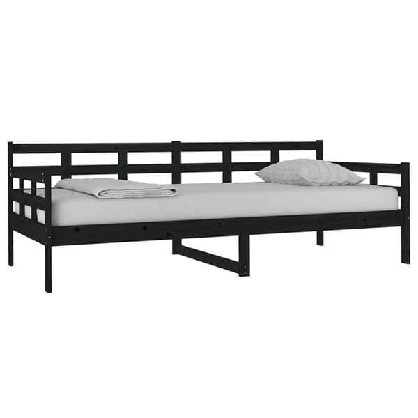 vidaXL Dagseng svart heltre furu 90x200 cm