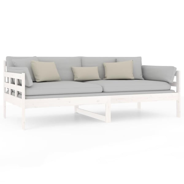 vidaXL Dagseng hvit heltre furu 90x190 cm