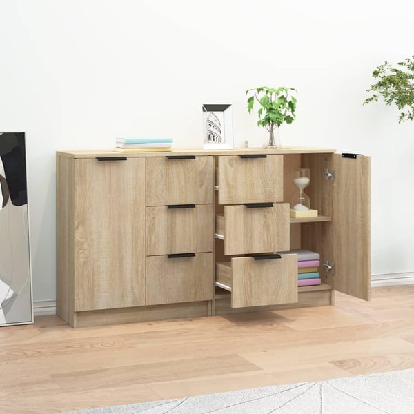 vidaXL Skjenker 2 stk sonoma eik 60x30x70 cm konstruert tre