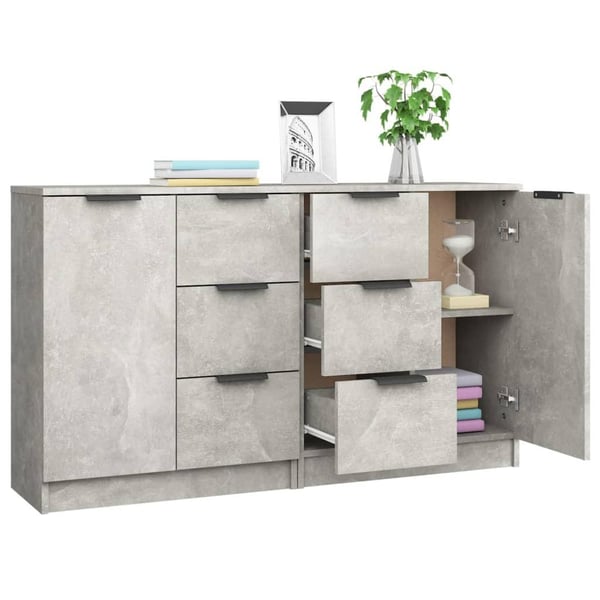vidaXL Skjenker 2 stk betonggrå 60x30x70 cm konstruert tre