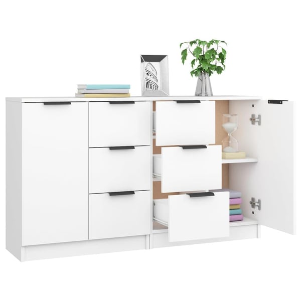 vidaXL Skjenker 2 stk hvit 60x30x70 cm konstruert tre
