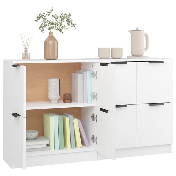 vidaXL Skjenker 2 stk hvit 60x30x70 cm konstruert tre