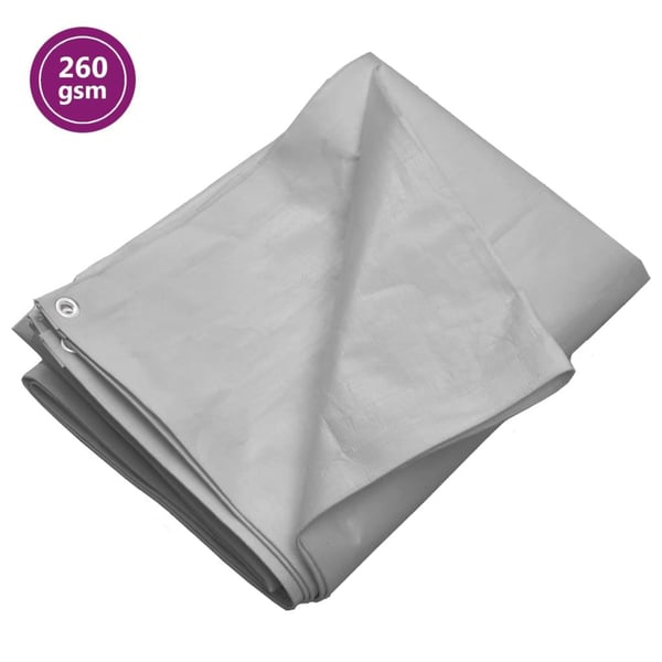 vidaXL presenning 3x4 m 260 g/m² HDPE grå