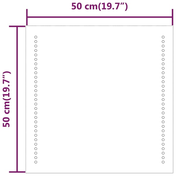 vidaXL Baderomsspeil med LED 50x50 cm