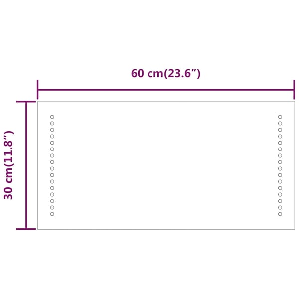 vidaXL Kylpyhuoneen LED-peili 60x30 cm