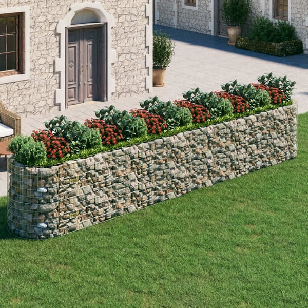 vidaXL gabion-højbed 600x100x100 cm galvaniseret jern