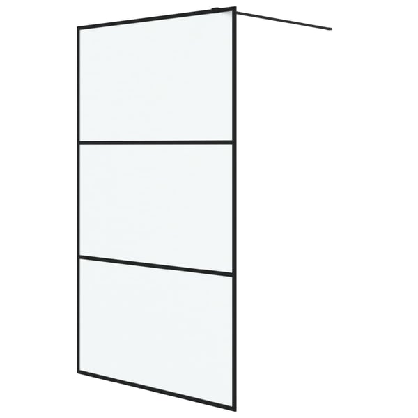 vidaXL brusevæg 115x195 cm matteret sikkerhedsglas sort