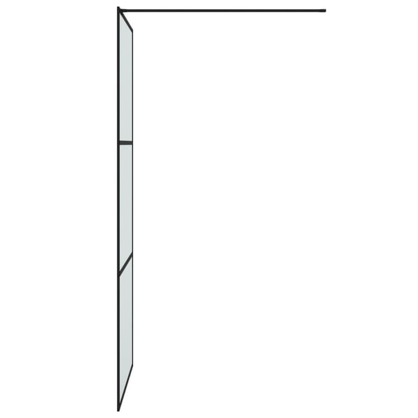 vidaXL brusevæg 90x195 cm matteret sikkerhedsglas sort