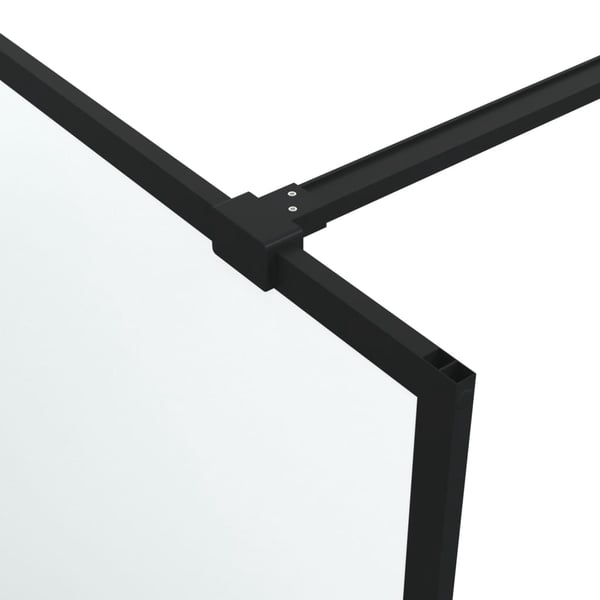 vidaXL Dusjvegg svart 100x195 cm frostet ESG-glass