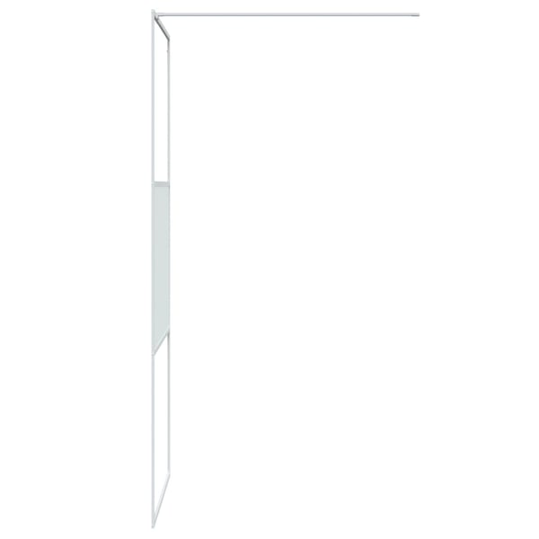 vidaXL Dusjvegg hvit 80x195 cm klart ESG-glass