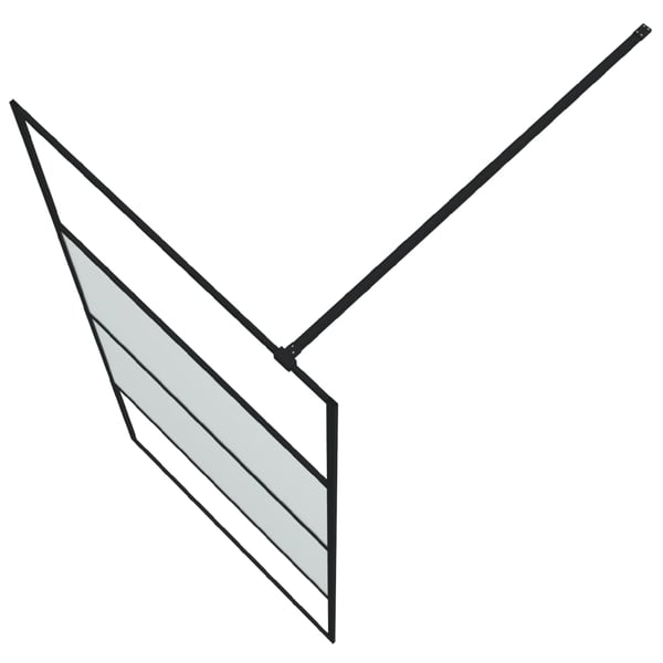 vidaXL brusevæg 90x195 cm halvmatteret sikkerhedsglas sort