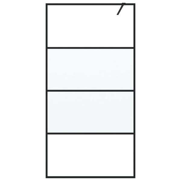 vidaXL brusevæg 100x195 cm halvmatteret sikkerhedsglas sort