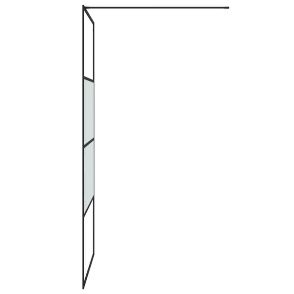 vidaXL brusevæg 100x195 cm halvmatteret sikkerhedsglas sort