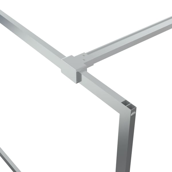 vidaXL brusevæg 80x195 cm klart sikkerhedsglas sølvfarvet