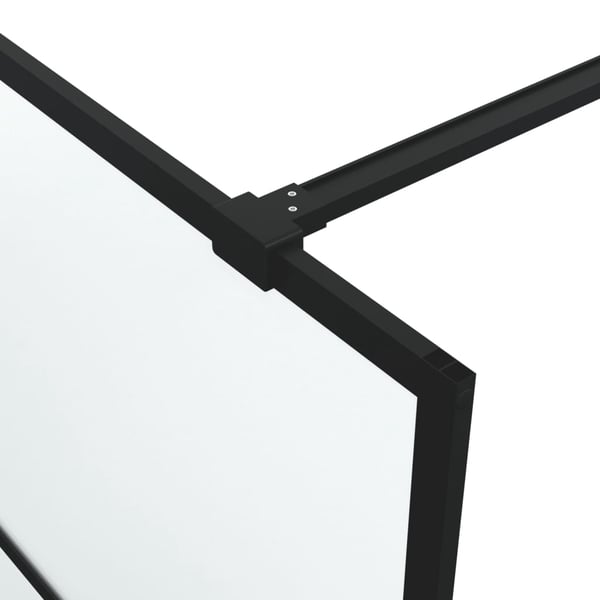 vidaXL Duschvägg svart 90x195 cm halvfrostat ESG-glas