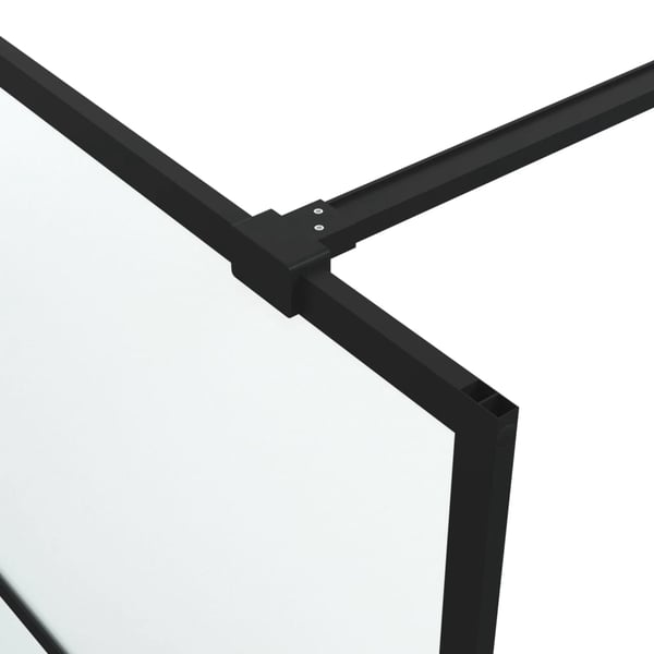 vidaXL brusevæg 100x195 cm matteret sikkerhedsglas sort