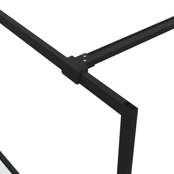 vidaXL brusevæg 140x195 cm halvmatteret sikkerhedsglas sort
