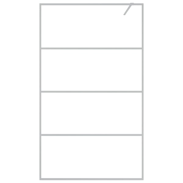 vidaXL Duschvägg silver 115x195 cm klart ESG-glas