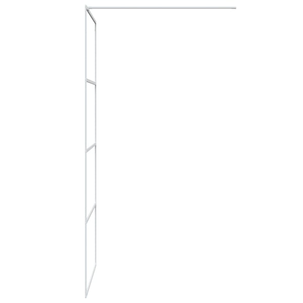 vidaXL brusevæg 90x195 cm klart sikkerhedsglas hvid