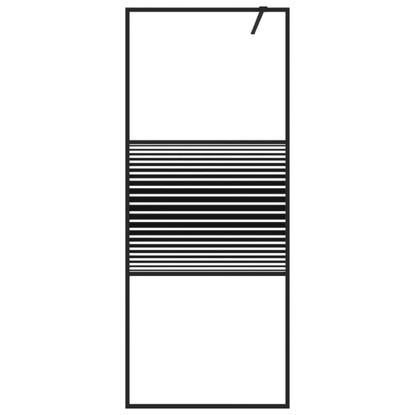 vidaXL brusevæg 80x195 cm klart sikkerhedsglas sort