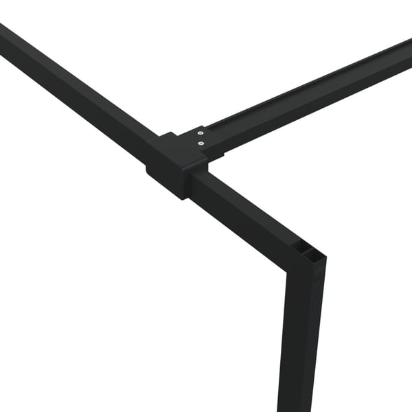 vidaXL brusevæg 80x195 cm klart sikkerhedsglas sort