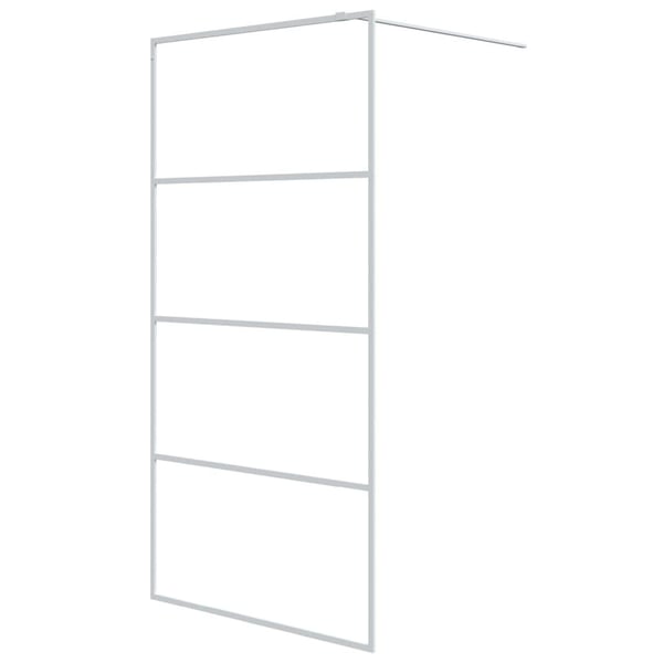 vidaXL brusevæg 100x195 cm klart sikkerhedsglas hvid
