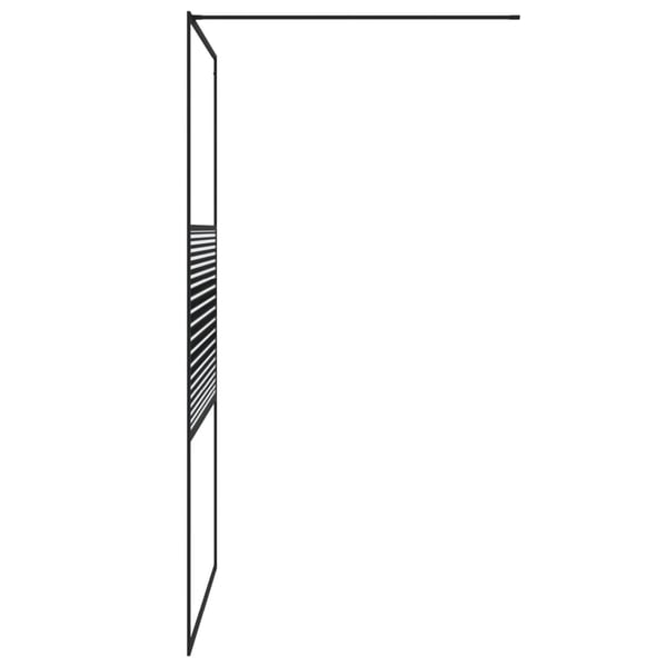 vidaXL brusevæg 115x195 cm klart sikkerhedsglas sort