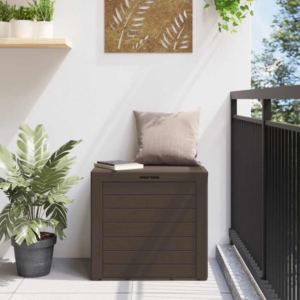 vidaXL Putekasse for hage brun 58,5x46x55 cm polypropylen