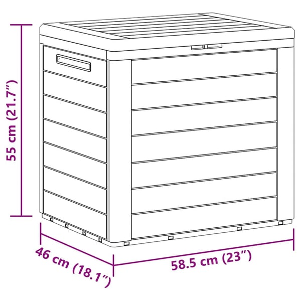 vidaXL Putekasse for hage brun 58,5x46x55 cm polypropylen