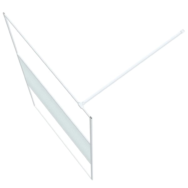 vidaXL brusevæg 115x195 cm klart sikkerhedsglas hvid