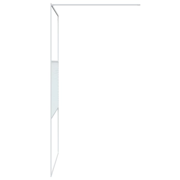 vidaXL brusevæg 115x195 cm klart sikkerhedsglas hvid