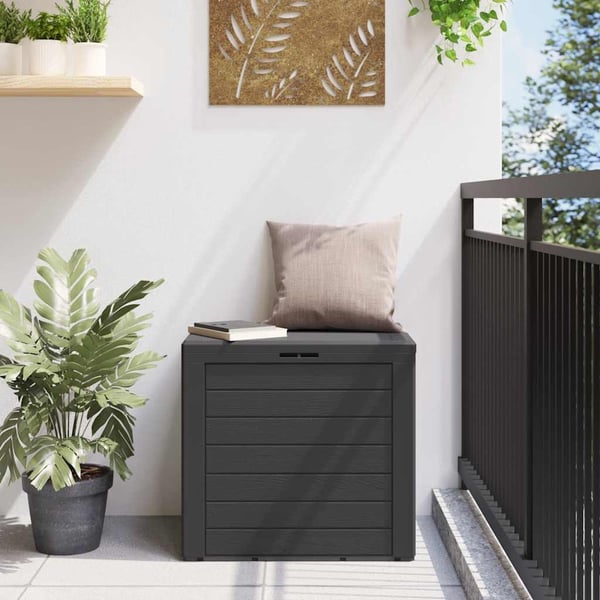 vidaXL Putekasse for hage antrasitt 58,5x46x55 cm polypropylen