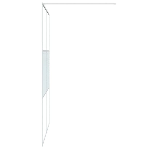 vidaXL brusevæg 140x195 cm klart sikkerhedsglas hvid