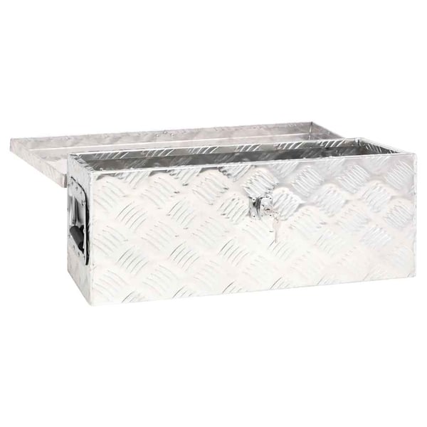 vidaXL Oppbevaringsboks sølv 60x23,5x23 cm aluminium