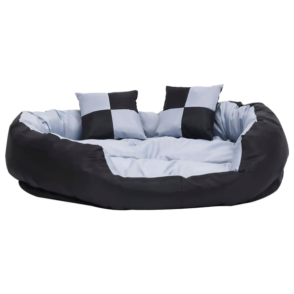 vidaXL hundepude 110x80x23 cm vendbar og vaskbar grå og sort
