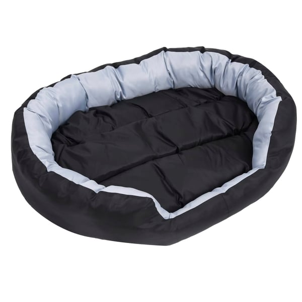 vidaXL hundepude 110x80x23 cm vendbar og vaskbar grå og sort