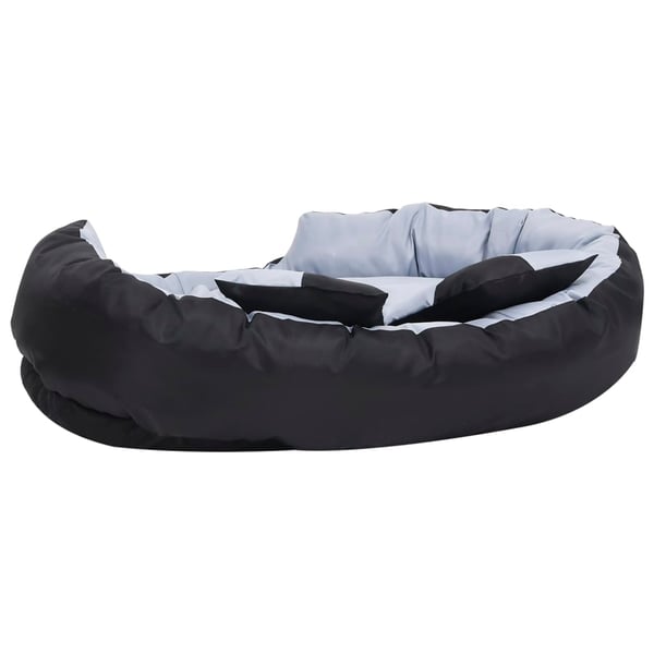vidaXL hundepude 110x80x23 cm vendbar og vaskbar grå og sort