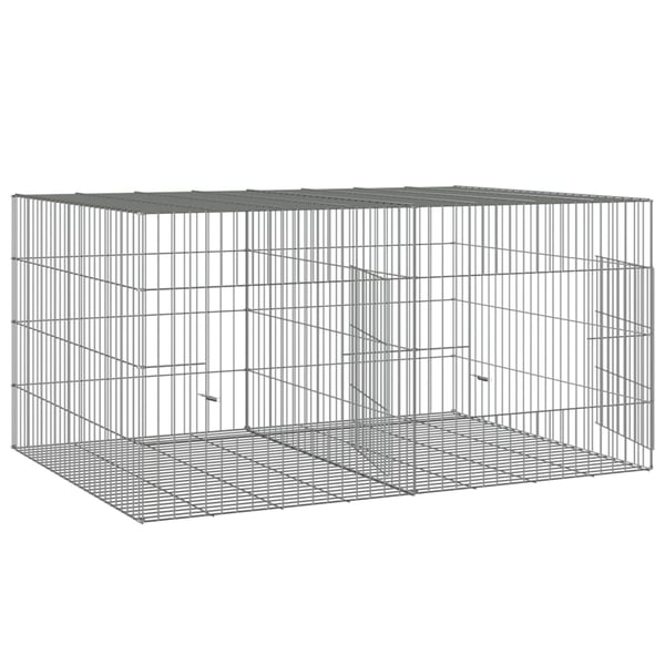 vidaXL 2-panels kaninbur 110x79x54 cm galvaniseret jern