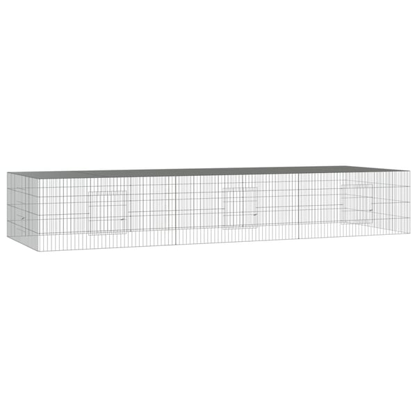 vidaXL Kaninbur med 3 paneler 325x109x54 cm galvanisert jern