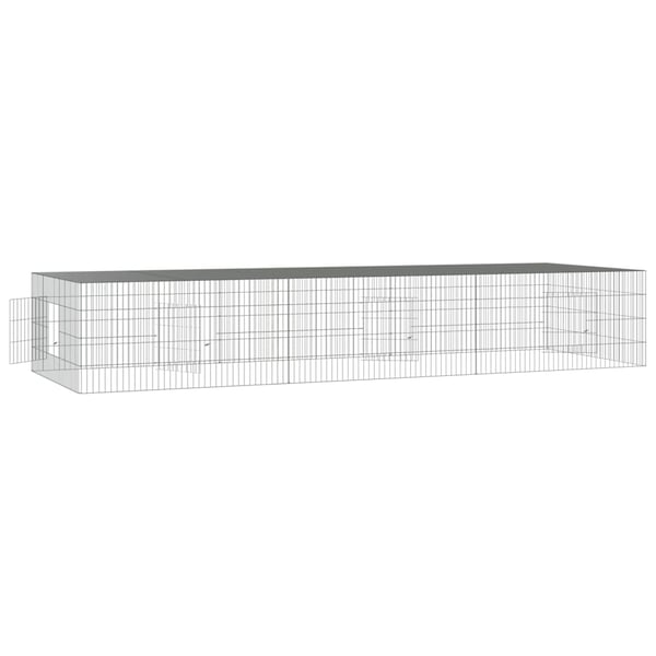 vidaXL Kaninbur med 3 paneler 325x109x54 cm galvanisert jern